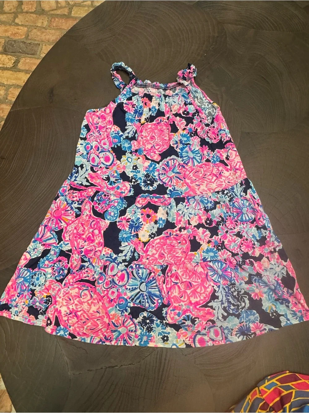 Lilly Pulitzer Navy Floral Dress with Pink & Blue Accents